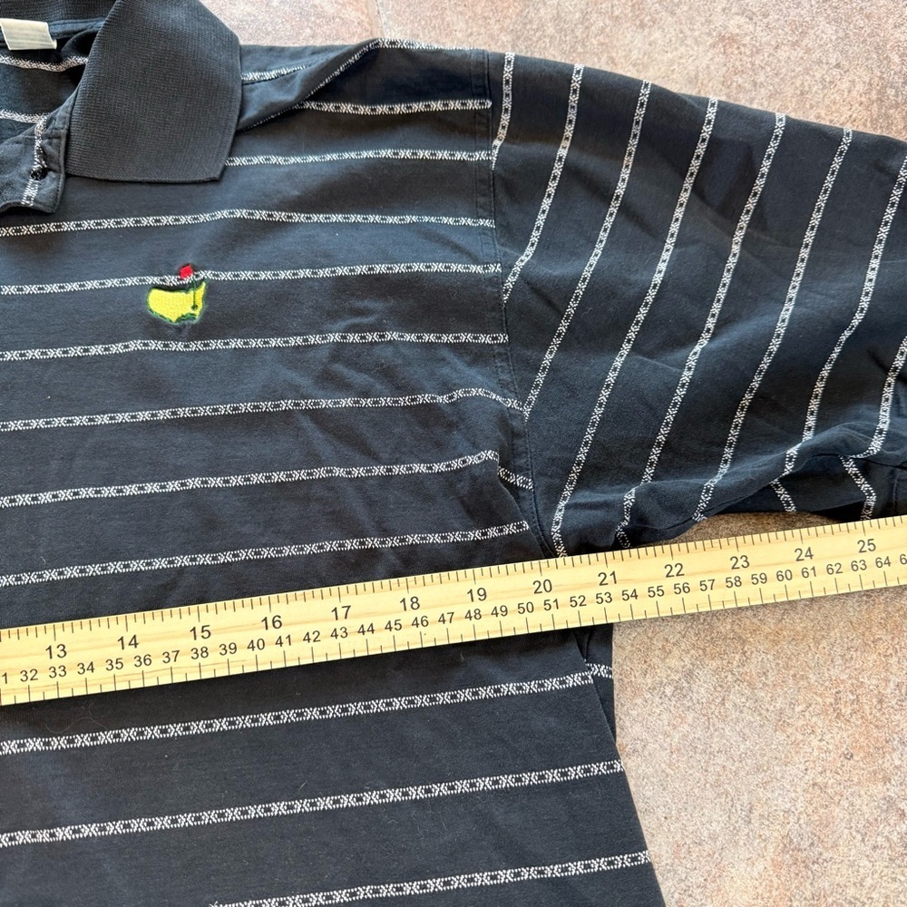 Masters Collection Mens Black Striped Short Sleeve Polo Shirt Size Large - Picture 7 of 8